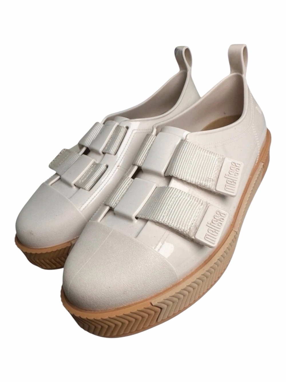 Melissa Kick Off White Jelly Platform Sneakers Double‎ Strap PVC Shoes 8